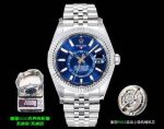 AR Factory Rolex Sky-Dweller 42mm 9002 Movement Blue Face White Gold Jubilee Band Watch